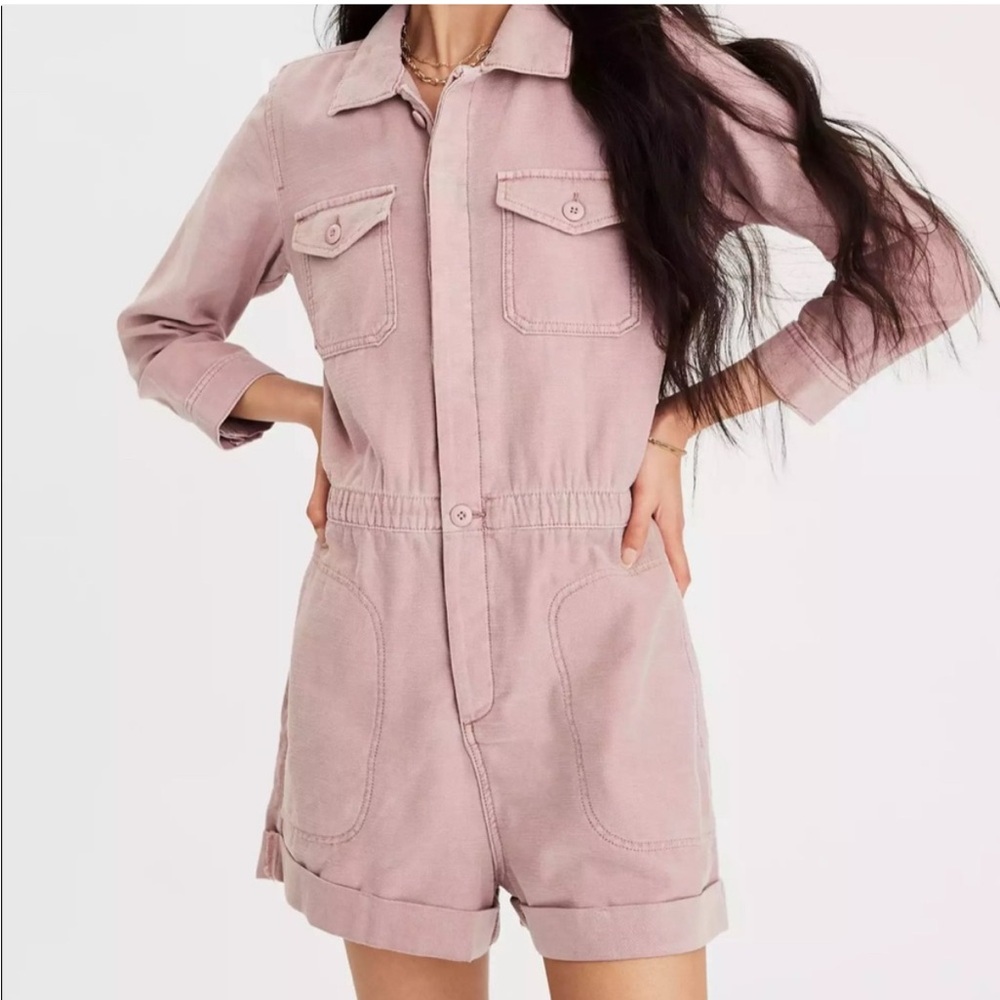 American eagle long sleeve dusty pink romper! 💕